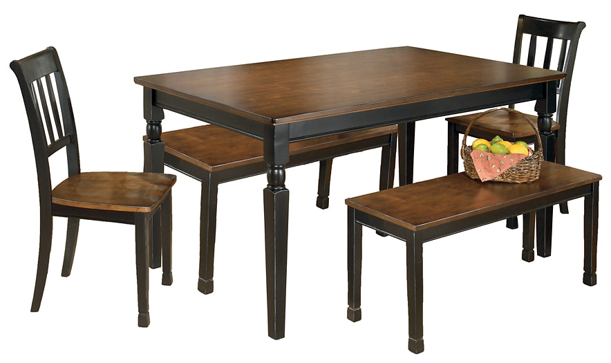 Owingsville Dining Table and 2 Chairs and 2 Benches