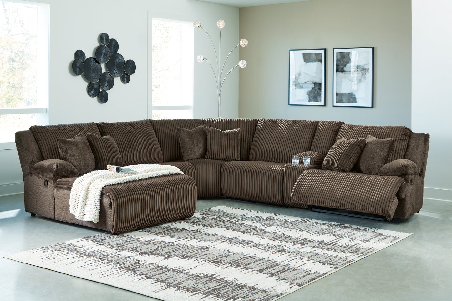 Top Tier 6-Piece Reclining Sectional with Chaise