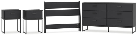 Socalle  Panel Headboard With Dresser And 2 Nightstands