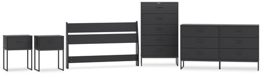 Socalle  Panel Headboard With Dresser, Chest And 2 Nightstands