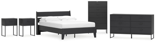Socalle  Panel Platform Bed With Dresser, Chest And 2 Nightstands