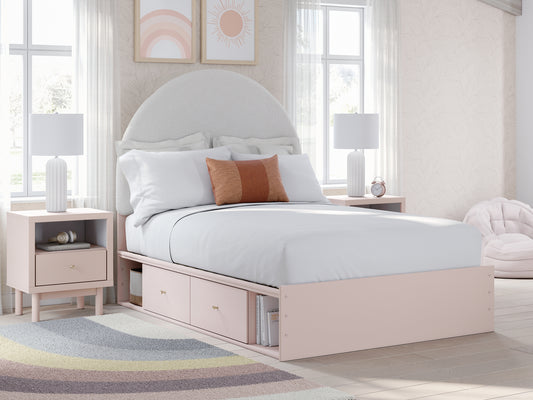 Wistenpine  Upholstered Panel Bed With Storage