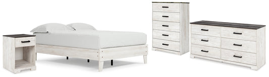 Shawburn  Platform Bed With Dresser, Chest And Nightstand
