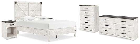 Shawburn  Platform Bed With Dresser, Chest And 2 Nightstands