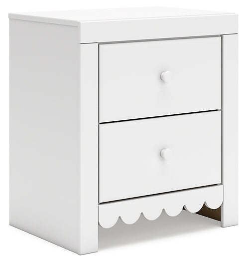 Mollviney  Panel Headboard With Mirrored Dresser, Chest And Nightstand