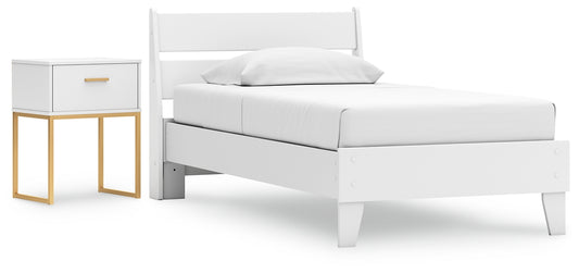 Socalle  Panel Platform Bed With Nightstand