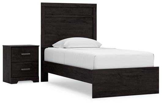 Belachime  Panel Bed With Nightstand