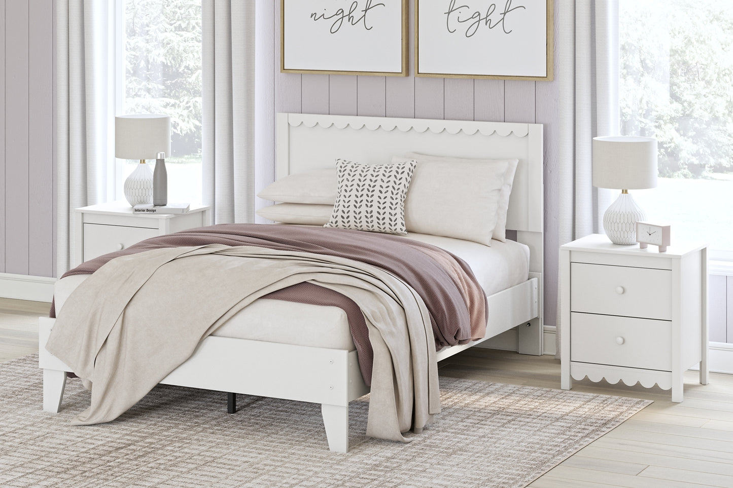 Hallityn  Panel Platform Bed With Dresser And Nightstand