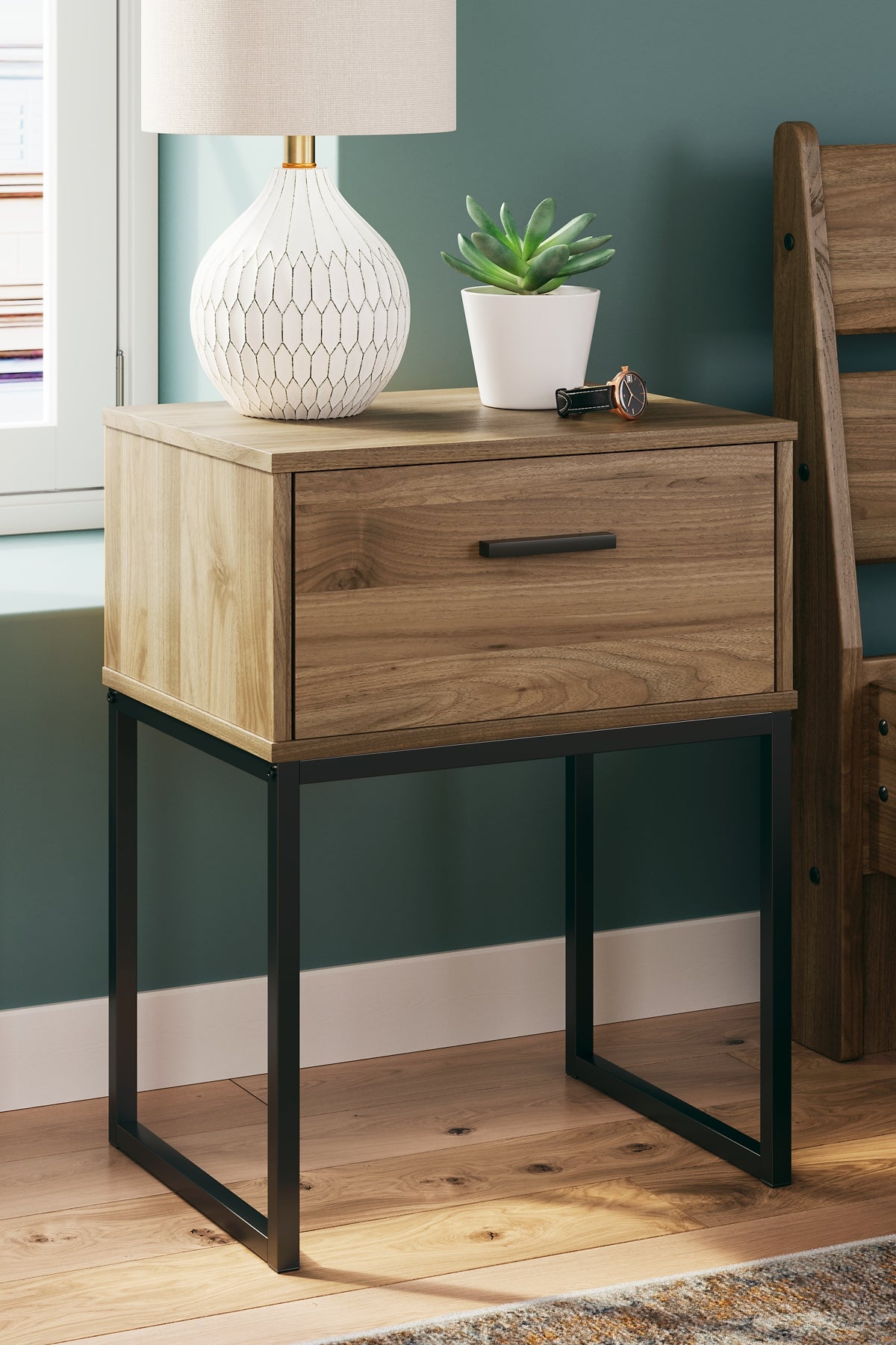 Deanlow  Platform Panel Bed With Nightstand