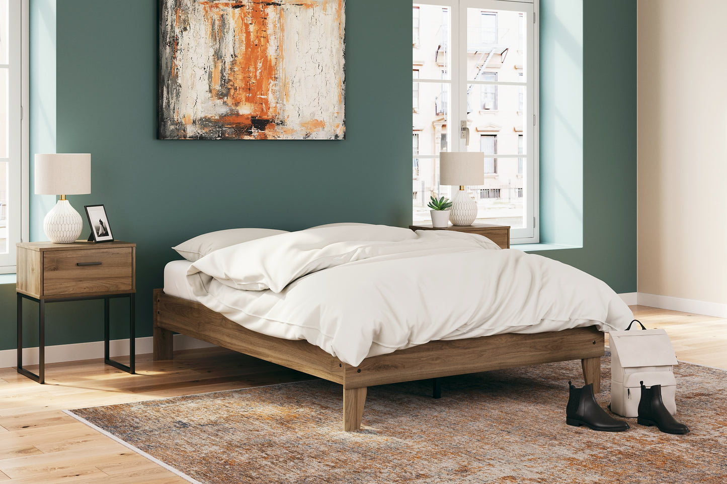 Deanlow  Platform Bed With Dresser And Nightstand