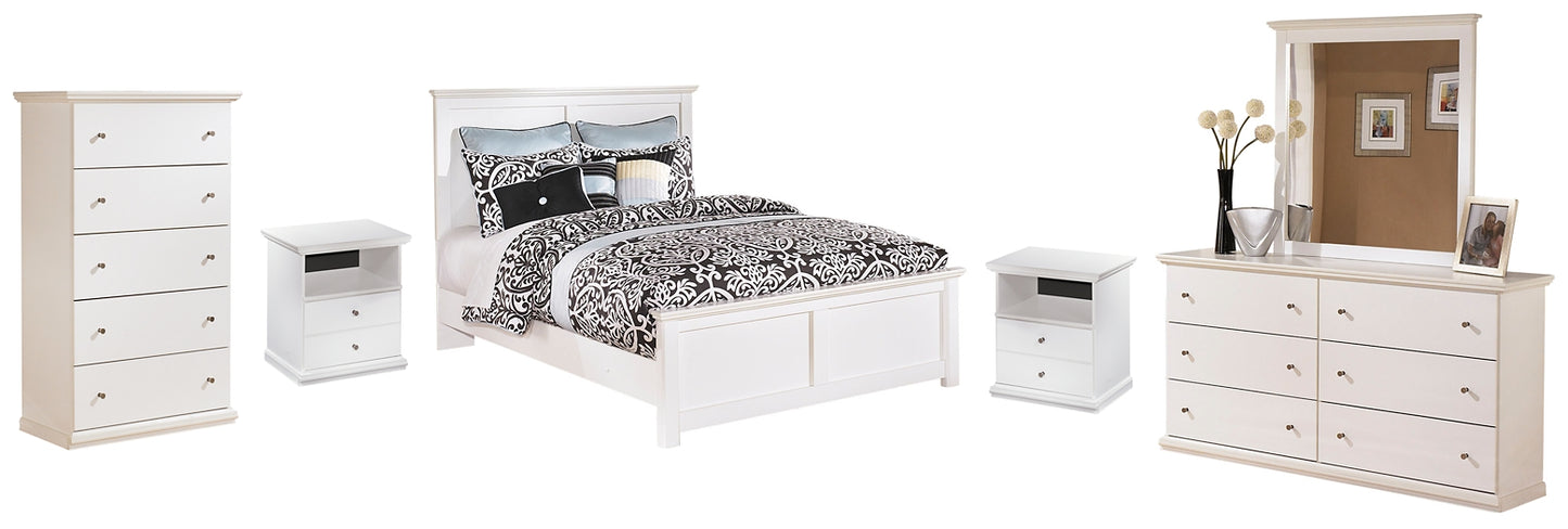 Bostwick Shoals  Panel Bed With Mirrored Dresser, Chest And 2 Nightstands