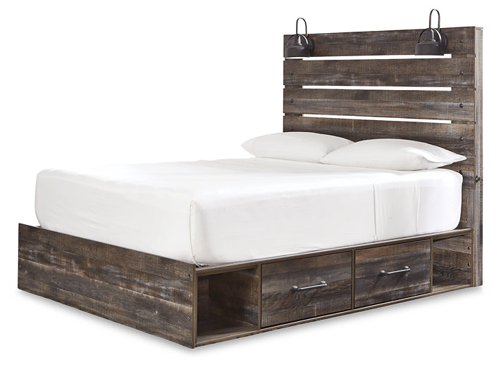 Drystan  Panel Bed With 2 Storage Drawers With Dresser