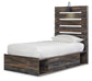 Drystan  Panel Bed With 4 Storage Drawers With Mirrored Dresser And Chest