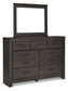 Brinxton /California King Panel Headboard With Mirrored Dresser