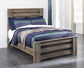 Zelen  Panel Bed With Mirrored Dresser And Chest