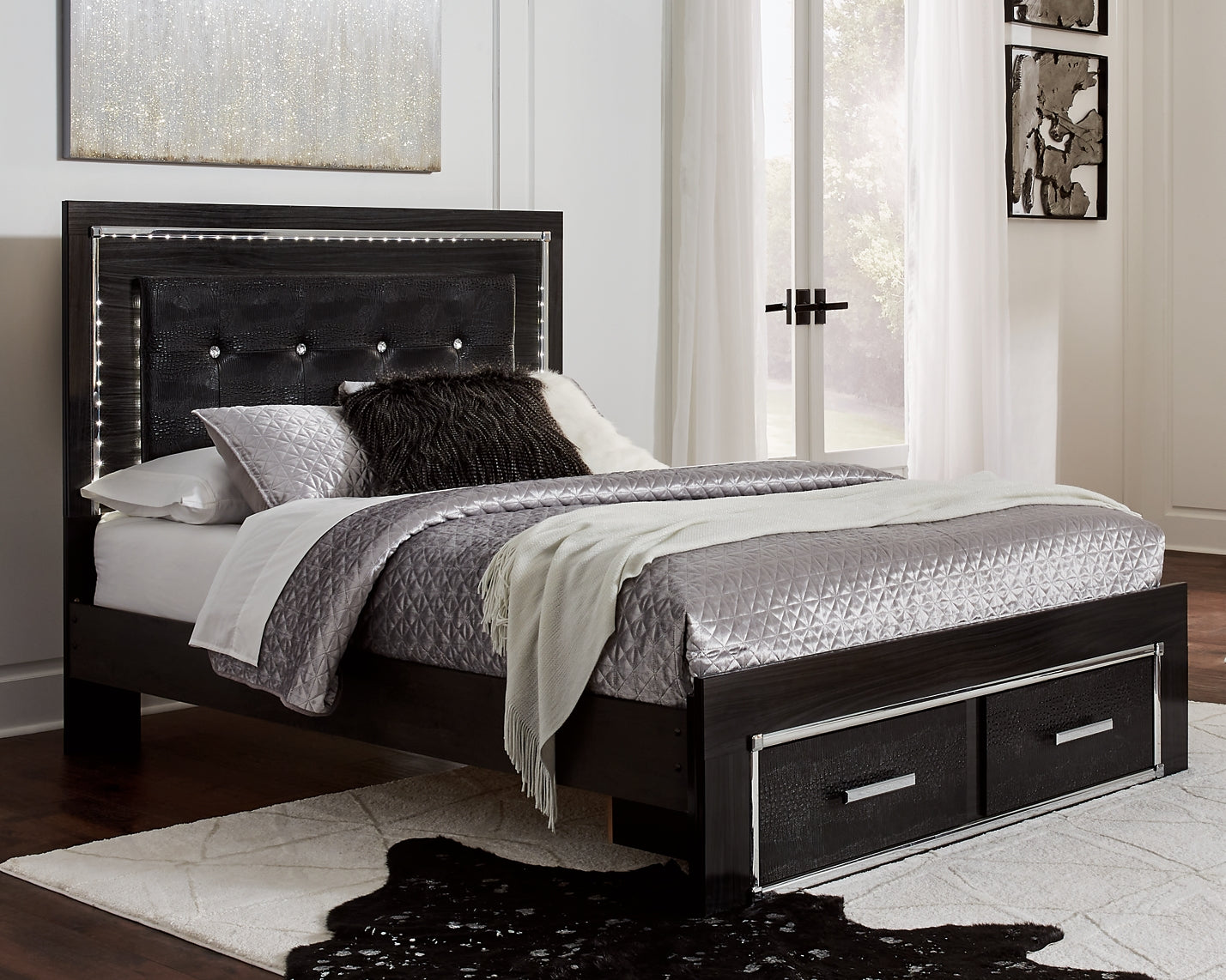 Kaydell  Panel Bed With Storage With Dresser