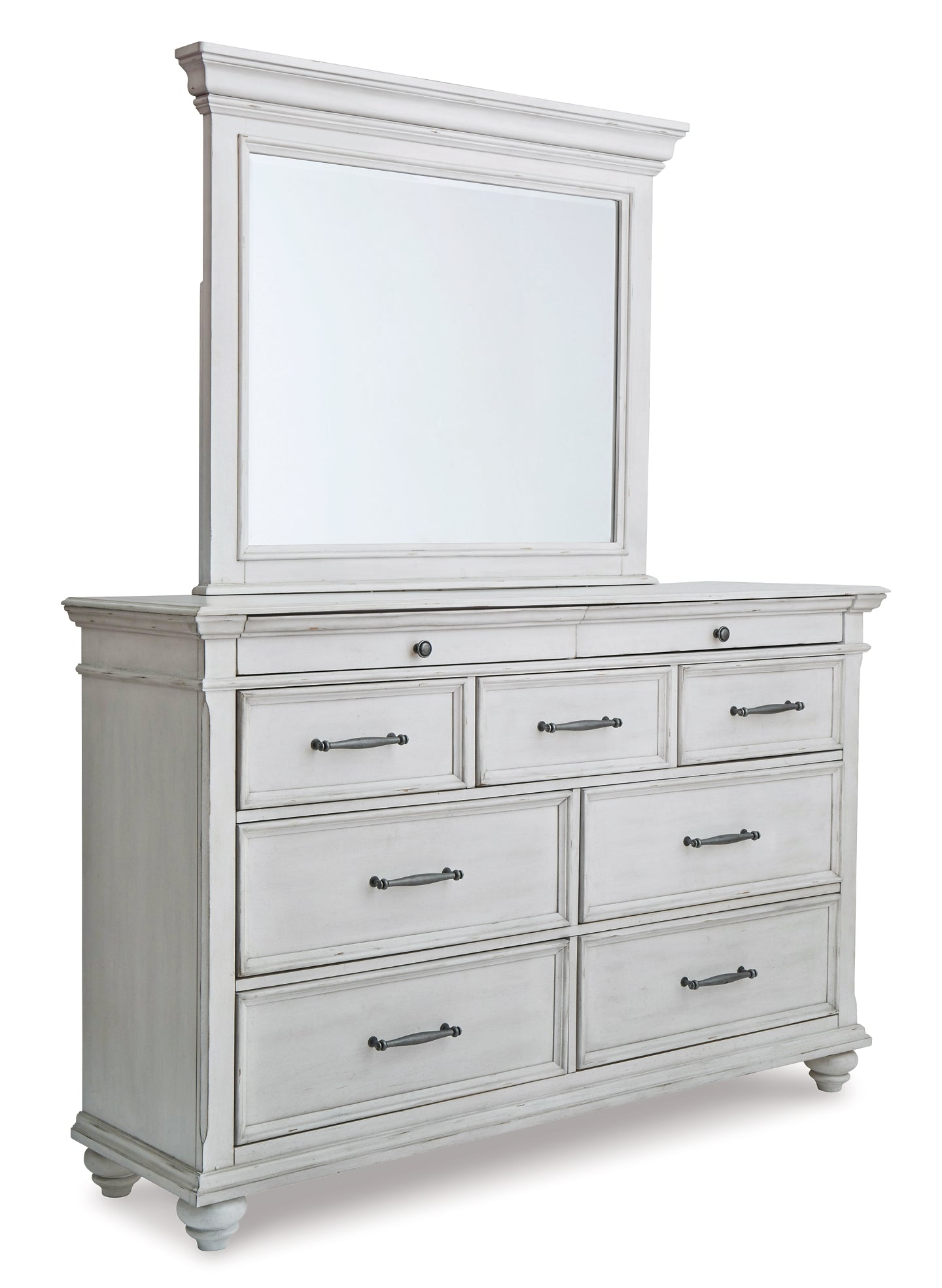 Kanwyn  Panel Bed With Storage With Mirrored Dresser, Chest And 2 Nightstands