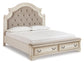 Realyn  Upholstered Bed With Mirrored Dresser