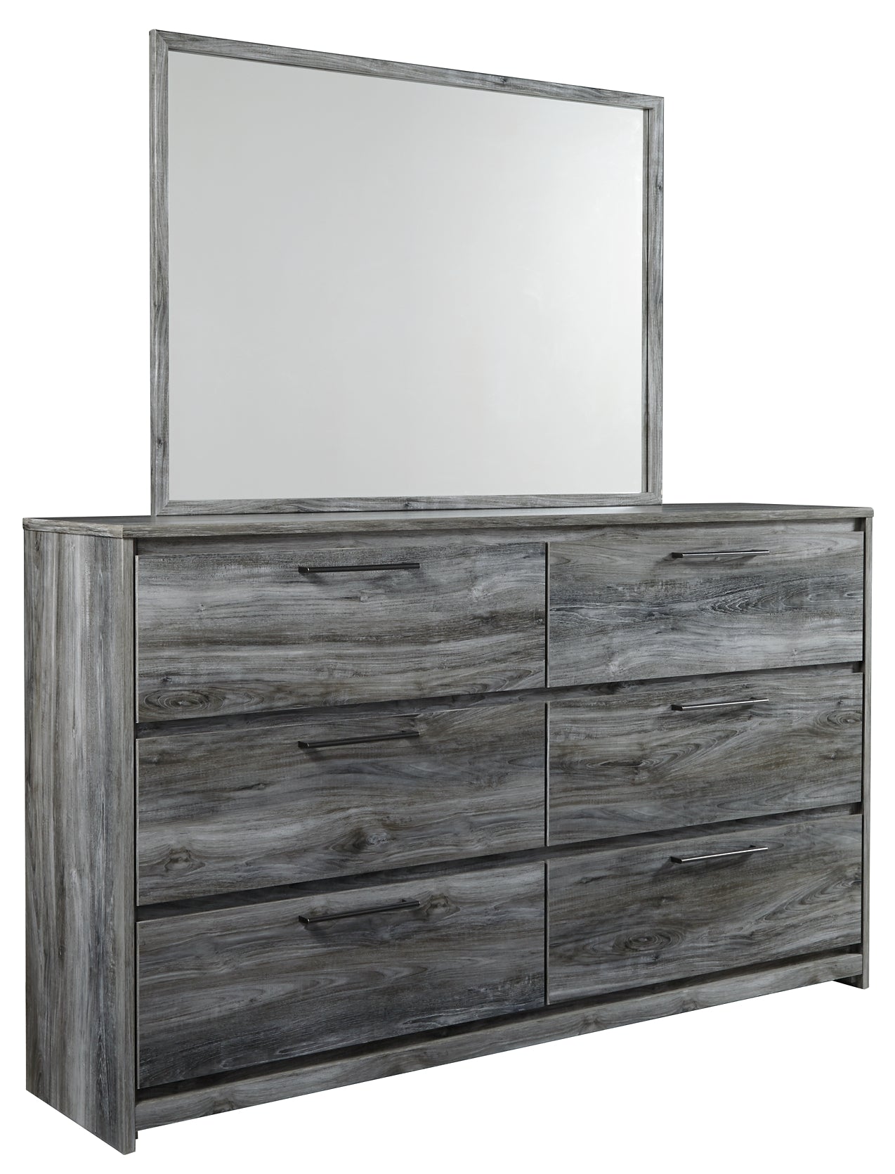 Baystorm  Panel Headboard With Mirrored Dresser And Nightstand