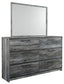 Baystorm  Panel Headboard With Mirrored Dresser And Nightstand