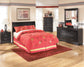 Huey Vineyard  Sleigh Headboard With Mirrored Dresser, Chest And 2 Nightstands