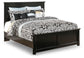 Maribel  Panel Bed With Mirrored Dresser, Chest And 2 Nightstands