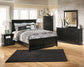 Maribel  Panel Bed With Mirrored Dresser, Chest And 2 Nightstands