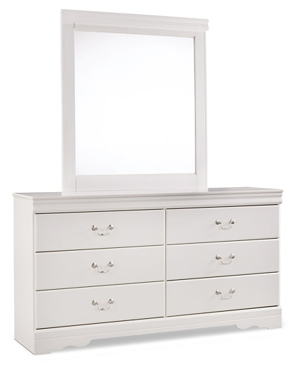 Anarasia  Sleigh Headboard With Mirrored Dresser, Chest And Nightstand