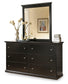 Maribel  Panel Headboard With Mirrored Dresser And 2 Nightstands