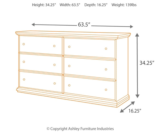 Maribel  Panel Headboard With Dresser