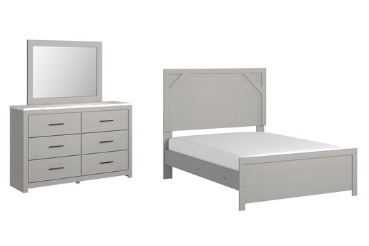 Cottonburg  Panel Bed With Mirrored Dresser