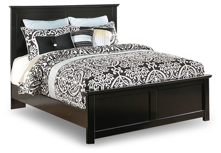 Maribel  Panel Bed With Mirrored Dresser And Nightstand