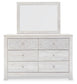 Paxberry  Panel Bed With Mirrored Dresser And 2 Nightstands