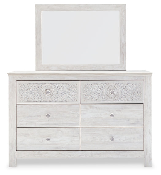 Paxberry  Panel Bed With Mirrored Dresser, Chest And Nightstand