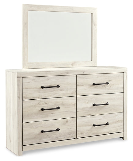 Cambeck  Upholstered Panel Headboard With Mirrored Dresser