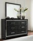 Kaydell  Upholstered Panel Storage Bed With Mirrored Dresser And 2 Nightstands