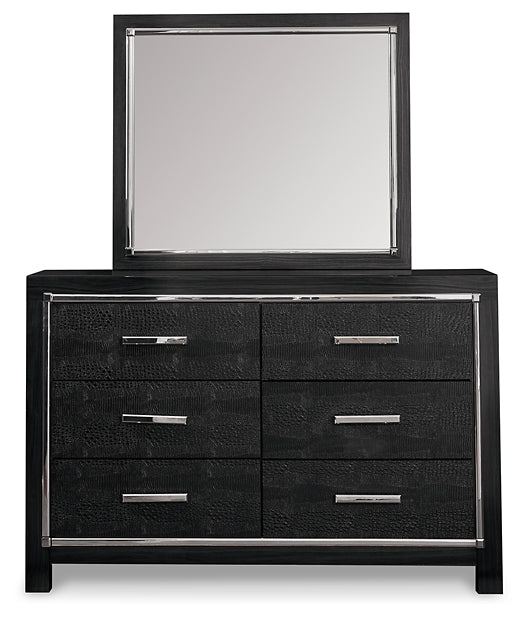 Kaydell  Upholstered Panel Storage Bed With Mirrored Dresser, Chest And Nightstand