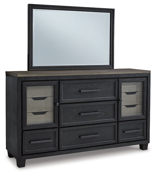 Foyland California  Panel Storage Bed With Mirrored Dresser