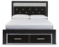 Kaydell  Upholstered Panel Storage Platform Bed With Mirrored Dresser, Chest And Nightstand