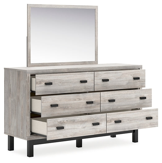 Vessalli  Panel Bed With Mirrored Dresser, Chest And Nightstand