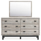 Vessalli  Panel Bed With Mirrored Dresser, Chest And Nightstand